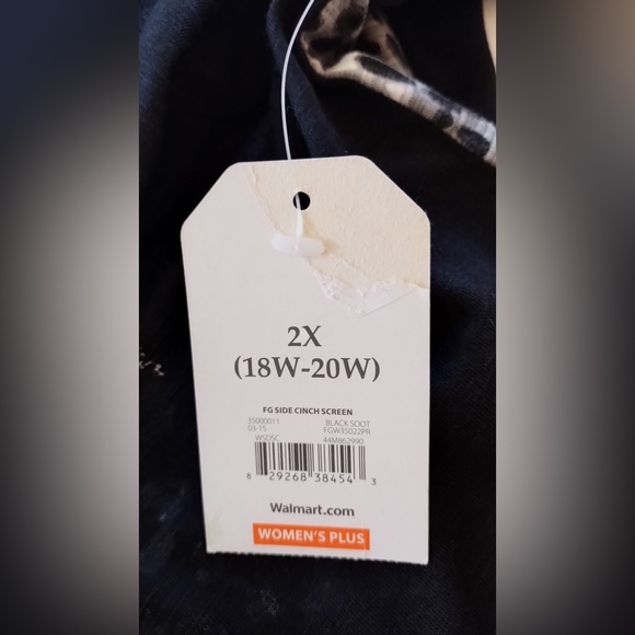 NWT Fadet Glory Womens Plus Size 2XL Black Animal Print T-shirt 3/4 Sleeve - Picture 6 of 10